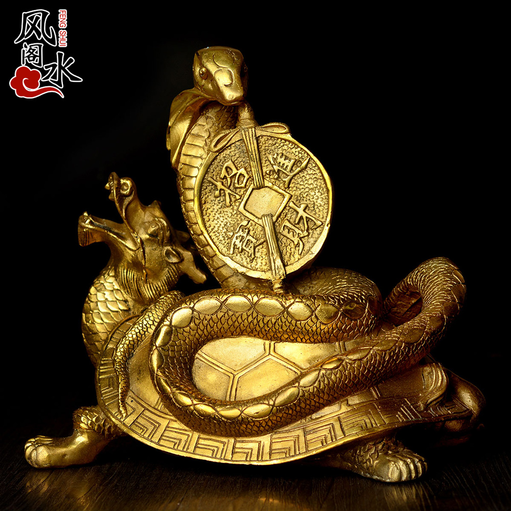 风水阁纯铜龟蛇玄武神兽龙龟摆件4420