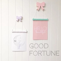 Custom INS colorful bow adhesive hook ornaments wall hanging clothes hook room decoration with props