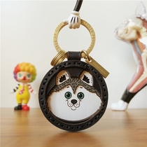 HULLY Original Husky Dog Handmade Car Keychain Birthday Gift Bag Pendant for Girls to Boys