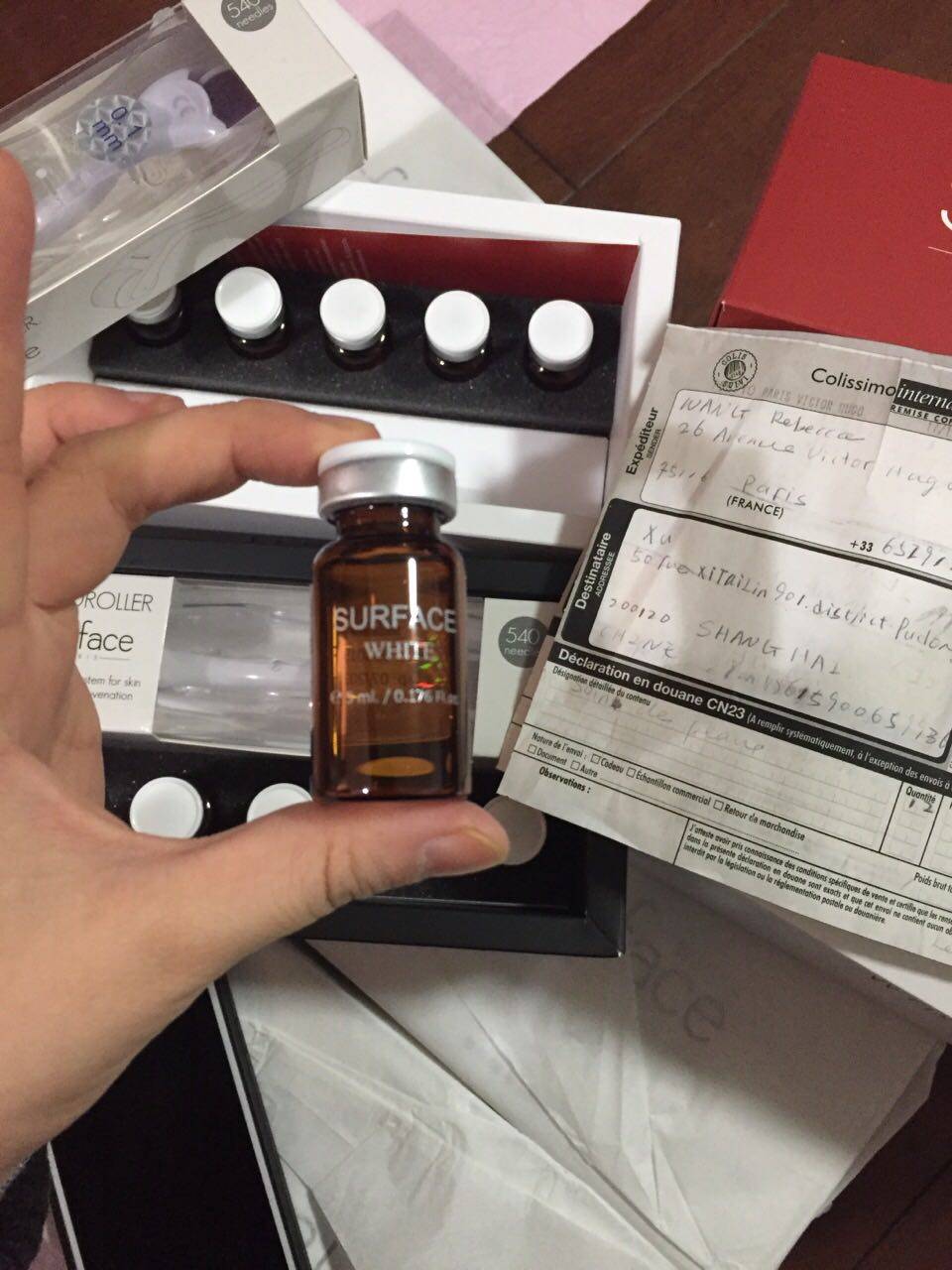 上海现货法国正品surface美白祛斑精华meso去红血丝精华送0.1微针