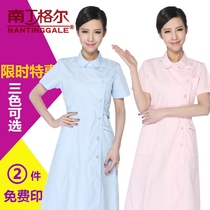 Nightingale Korean nurse suit summer pink short-sleeved slim-fit white coat beauty overalls guide medical clothes