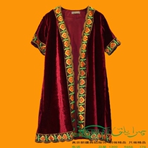 Xinjiang dance performance clothing Mens adult Uighur ethnic long vest vest professional dance with black red and blue