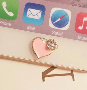 卡通 苹果home贴可爱iphone6 5 6plus卡通水钻贴4s ipad按键贴