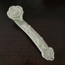 Natural handmade blue field jade Ruyi Home Living room Office Handicraft Handicraft Furnishing Auspicious Ruyi Pendulum