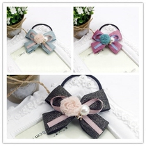South Korean children hair accessories Girl Baby Hair Ring Princess Hair Rope Korean version Butterfly knot Cute Leather Fascia Flowers