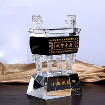 Crystal tripod ornaments crafts creative living room feng shui decorations opening gifts home furnishings business gifts items