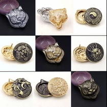 Chinese wind mens belt buckle head smooth buckle upscale trousers with clip retro plate buckle belt head 4 0cm accessories