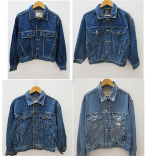 古着牛仔外套女男复古vintage原宿风bf雪花水洗牛仔衣夹克外套
