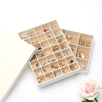 Japanese double-layer jewelry storage box accessories Earrings Brooch ring necklace Small object jewelry box sub-grid box