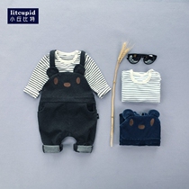 Baby Strap Pants Set Cotton Spring and Autumn Women and Mens Baby Two Piece Newborns 1-3 Years 2 Infants and Infants