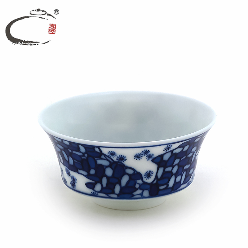 Beijing DE jingdezhen up sample tea cup, hand draw blue and white porcelain sample tea cup and auspicious manual kung fu tea bowl