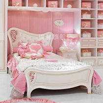Childrens bed girl princess bed 1 5 meters solid wood European single bed Model room custom girl girl bed adult