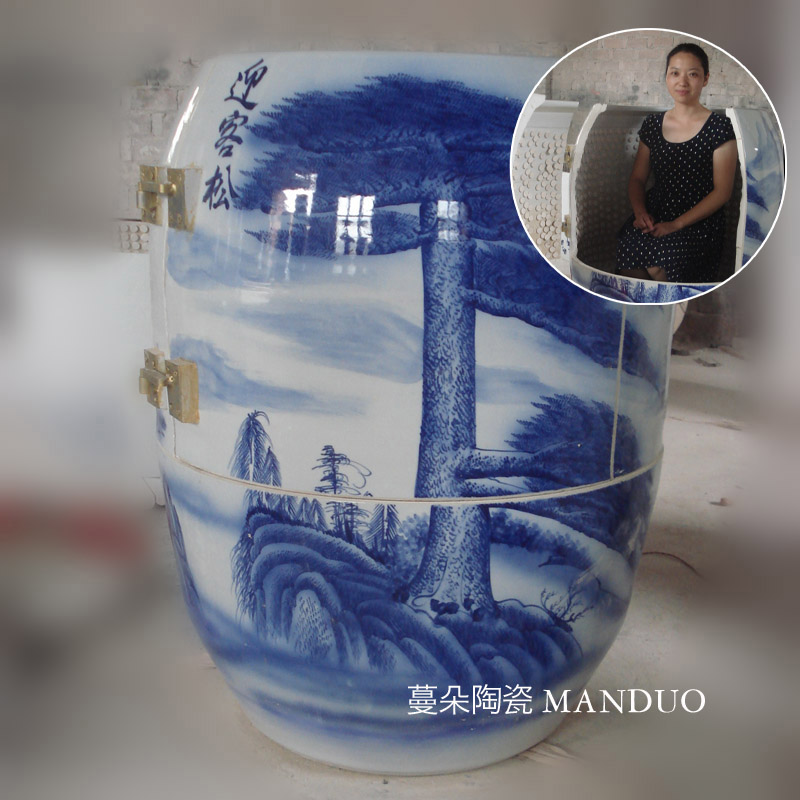 Jingdezhen porcelain cylinder steam cylinder weng health apparatus SPA salon massage health club urn