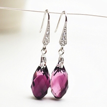 925 pure silver inlaid drill ear hook with clip buckle DIY handmade ear decoration Accessories Accessories Plus Coarse Ear Hook Allergy