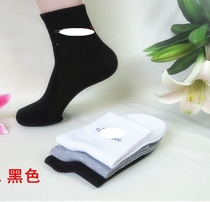 10 pairs of mens labor insurance socks black solid color medium long tube sports socks spring and autumn thin black men sweat and breathable