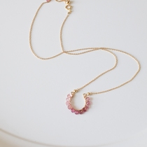 October Sheng Chen Shi CINCTURE natural gradient colour Bite-seal 14k bag Ginins small crowdnecklace lock bone chain woman