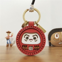 HULLY Pray for Bodhidharma Original Handmade Year of the Ox Customized Car Keychain to Send Birthday and New Year Gifts for Men and Women