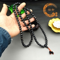 Natural full caviar pattern black donkey hoof Buddha beads bracelet Mens and womens hanging chain hand string evil artifact