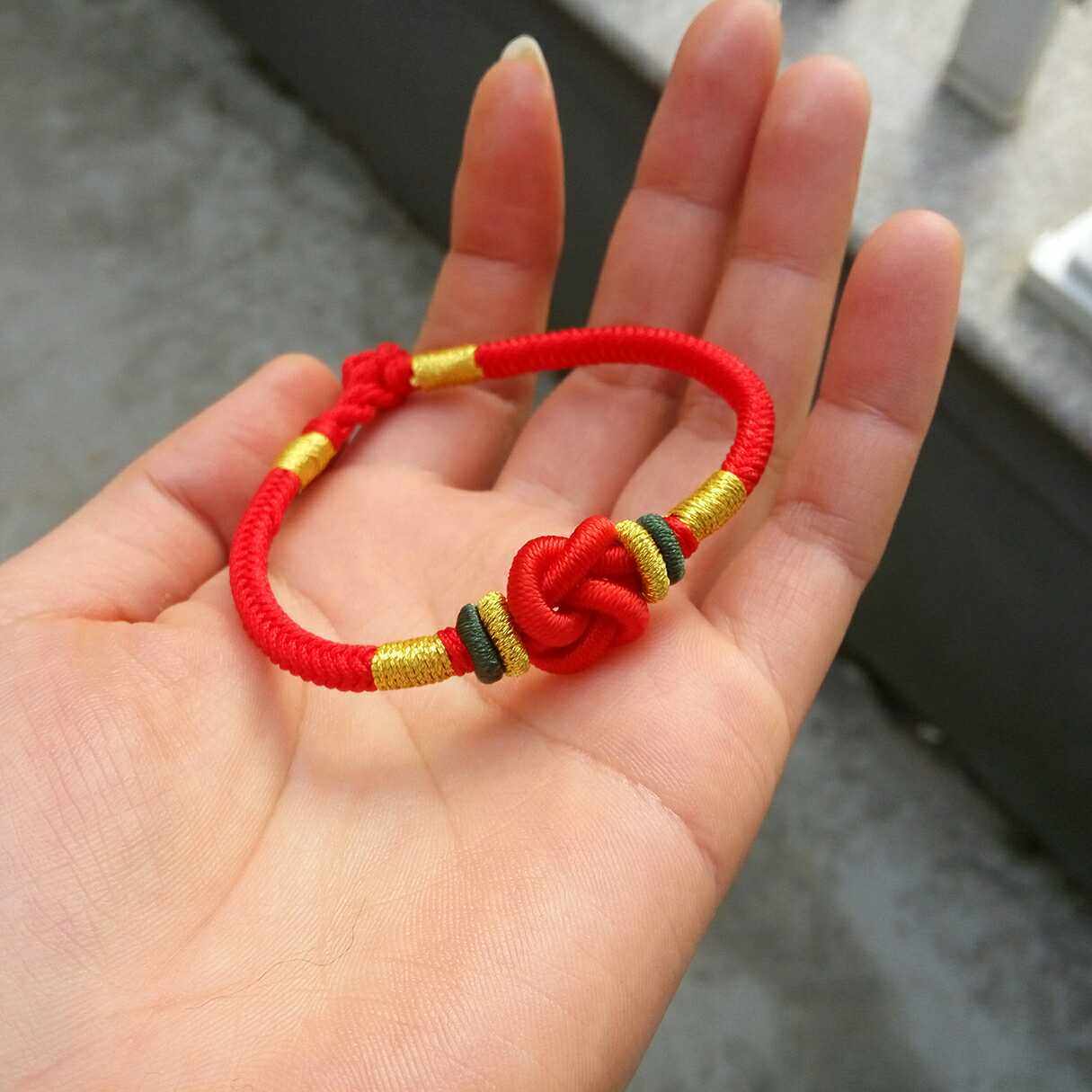 情侣同心结手绳纯手工编织红绳手链新本命年辟邪开运手串四面八股