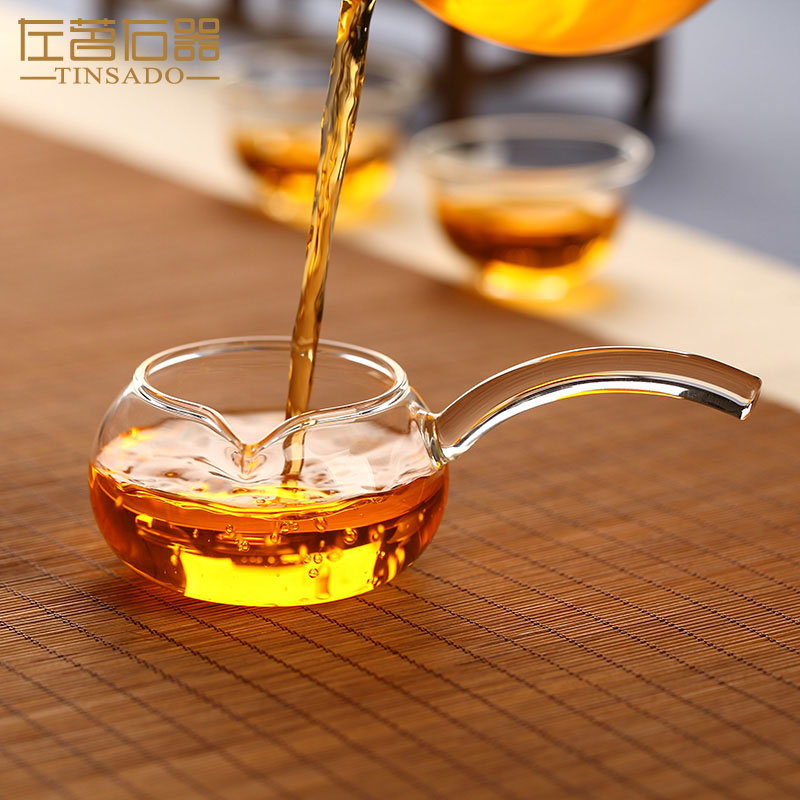 ZuoMing male right is heat - resistant glass cup with the single transparent narrow creative side the thickening points fair keller of tea