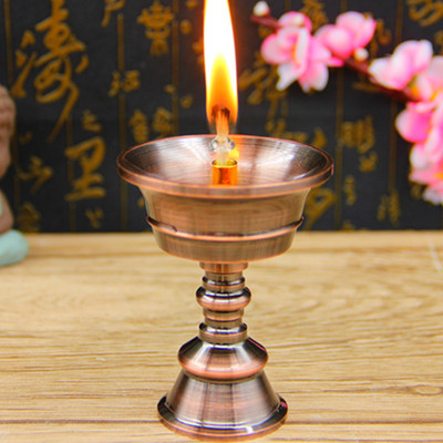 佛具烛台油灯座供佛前铜体酥油供灯佛灯长明灯可用食用油图片
