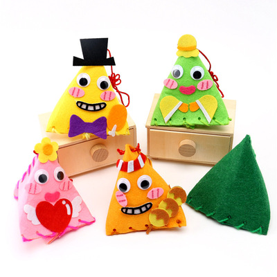 幼儿园手工玩具diy美劳粽子包端午节材料创意不织布粘贴玩具积木儿童亲子有哪些图片