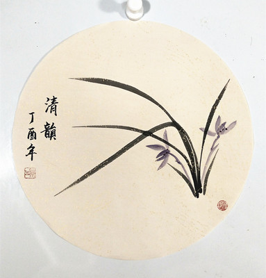 纯手绘花鸟画一尺小品扇面字画书画写意花鸟画水墨画兰花梅兰竹菊