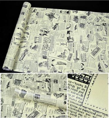 宿舍墙纸自粘大学生寝室复古怀旧报纸防水壁纸装饰墙面创意个性