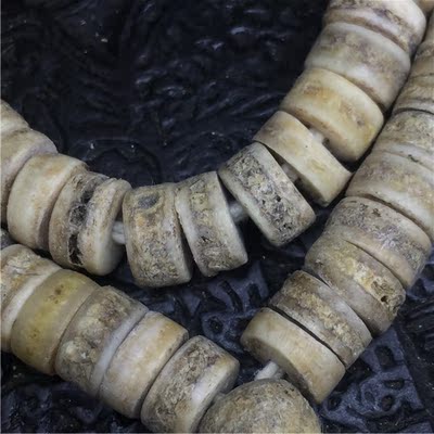 牦牛骨头盖骨拉佛珠108颗天然骨切片念珠手串加6颗备子