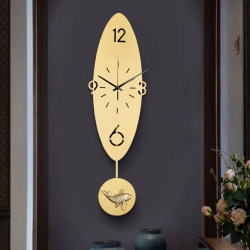 Nordic clock wall clock living room fashion creative simple household pure copper light luxury clock art personality atmospheric wall watch