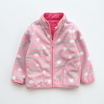 Girls Fleece jacket 2021 autumn and winter liner baby children sweater Casual velvet thickened plush jacket