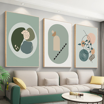 Morandi living room decoration painting simple modern sofa background wall triptych Nordic style atmospheric home mural