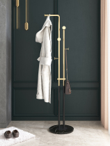 Nordic iron art clothes hat rack floor bedroom double pipe hanging clothes domestic metal light lavish integrated clothes hanger