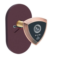 Small hole household security door integrated doorbell with cat eye metal two-in-one door mirror