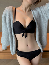 Sexy thin trace-free underwear female bra gathering on large steel-free ring to collect a pair of lactose butterfly bra