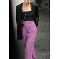 Mogas street shot long-legged artifact Retro anti-wrinkle anti-permeability high-waist straight mop pants loose casual pants womens spring and autumn