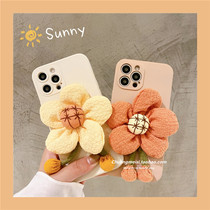 ins stereo sunflower iphonex phone case xsmax all-inclusive lens 8plus liquid silicone xr soft shell i7 8th Korean se2 fashion 7p anti-drop x xs guarantee