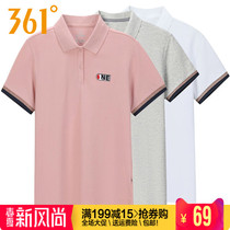 361 Degrees Womens Clothing Sport Short Sleeve T-shirt Comfort Summer New 361 Turned Polo Half Sleeve Cotton T-shirt Woman 4002A