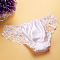 Popular popular 100% mulberry silk silk underwear women low waist sexy breifs back sides lace side