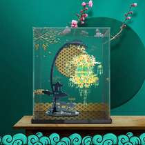 Parquet Cool Grape Flowers Bird Grain Silver Fragrant Cystic Lamp Palace Gust Palace Gust 3D Solid Metal Hand Assembled Model Display Case