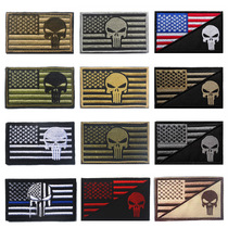 American flag Punisher 3D embroidery velcro chapter Military fan outdoor outdoor backpack stickers personality badge armband cloth stickers