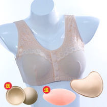 Pure cotton prosthetic breast special bra False breast breast bra two-in-one underwear postoperative middle-aged without rims