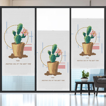 Hangji in printing in shutter curtain kitchen bathroom waterproof shading without installation of punching curtains