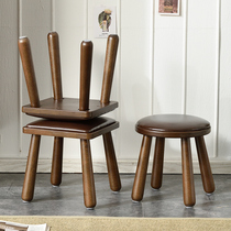 Home Living Room Solid Wood Small Bench Small Bench Brief Tea Table Small Stool Xuanguan Swap Shoes Stool Square Stool Soft Bag Round Stool