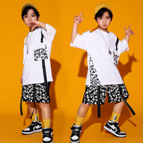 Children's hip-hop suit Boys hip-hop loose tide suit Handsome short-sleeved hip-hop street dance summer costume