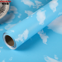 Thickened background wall self-sticking wallpaper blue sky white cloud dormitory wall stickers wallpaper ins waterproof moisture-proof Net red instant stickers