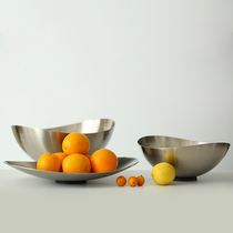 Strong sense of design 18 10 stainless steel fruit bowl fruit plate snacks irregular unique taste model room furnishings