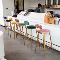 Nordic bar chair bar stool bar chair bar stool modern simple home high foot chair backrest bar stool