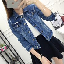 Short Cowboy Clothes Girl New Loaded Loose and Thin Cowboy Coat Korean Version Nature Jacket in Spring and Autumn 2022