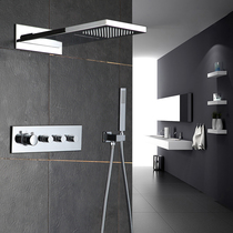 skao German toilet intelligent thermostatic shower head shower suit dark loading wall type flying rain waterfall double shower